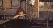 Fernand Khnopff I lock my dorr upon myself oil painting picture wholesale